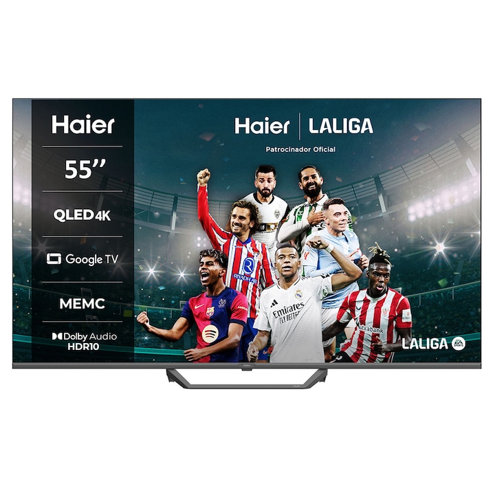 Televisor QLED de 140 cm (55") Haier H55S80EUX Serie S80E, UHD 4K, Smart Google TV, HDR10