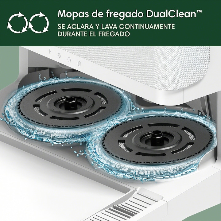 Robot aspirador y friegasuelos Roomba® Plus 405 Combo con Base AutoWash™ y mopas giratorias DualClean™ elevables con SmartScrub - Imagen 5