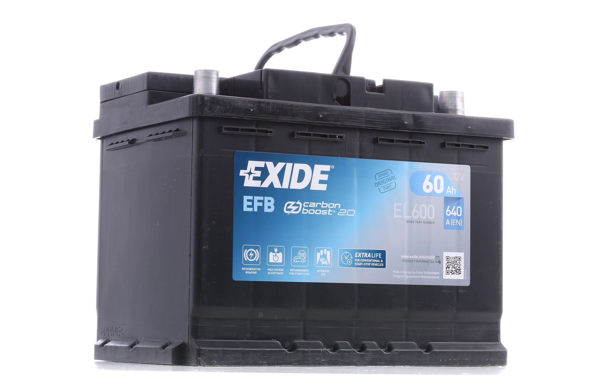 Batería de 12 voltios para Smart Car Fortwo Exide Marathon Max