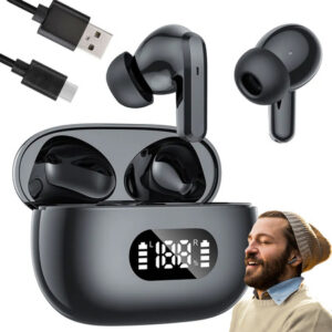 Auriculares inalámbricos Bluetooth con micrófono y estuche de carga